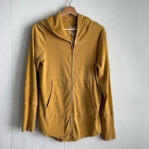Chaser full zip long sleeve hooded top size medium mustard yellow